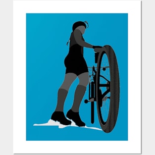 bike woman Posters and Art